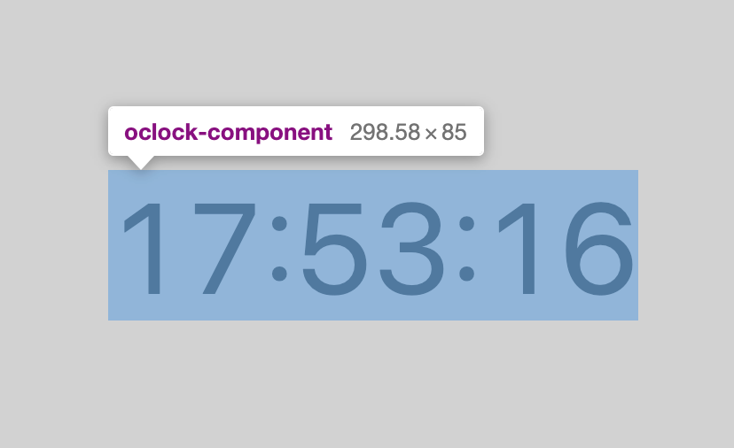 oclock-component という Custom Elements が選択されているスクリーンショット