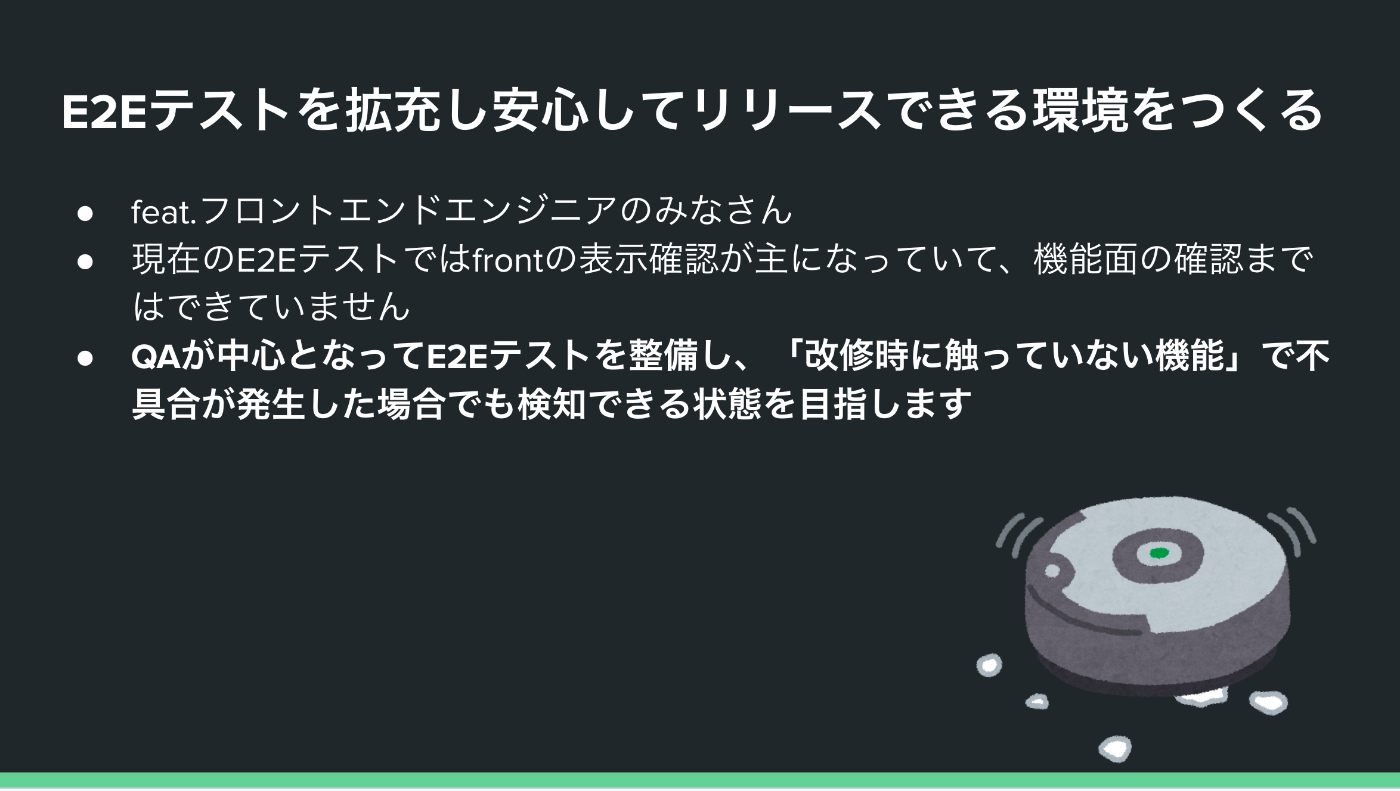 E2Eテストを拡充し、安心してリリースできる環境をつくる