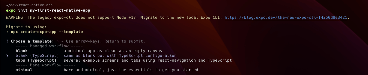 Expo で React Native 開発環境の構築
