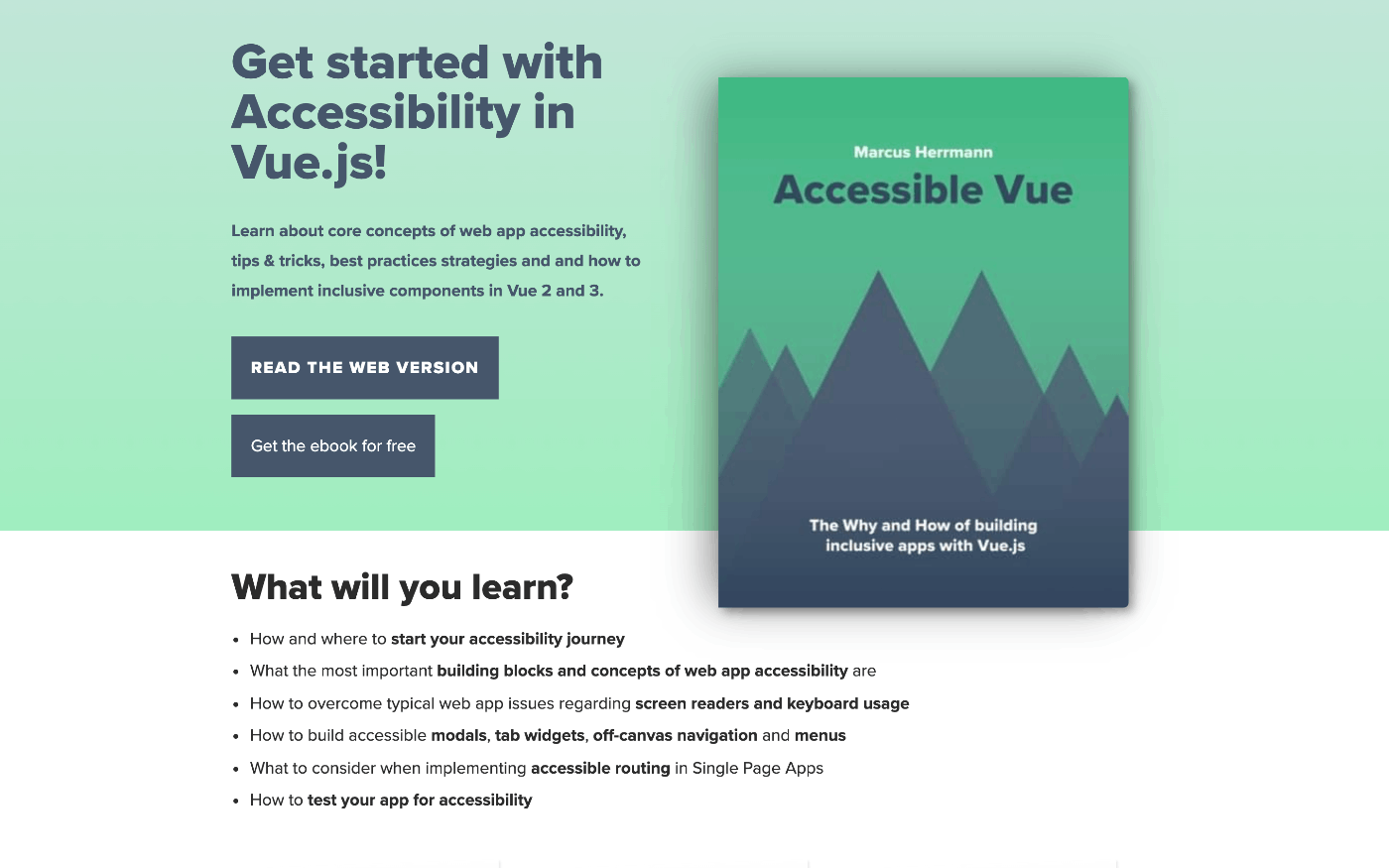 スクリーンショット：Accessible Vue 公式サイト