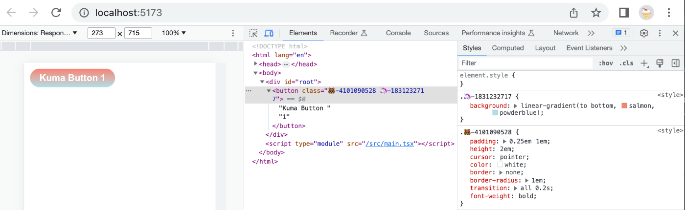 Utility Propsなら定数も埋められる（ただし動的スタイル扱い）