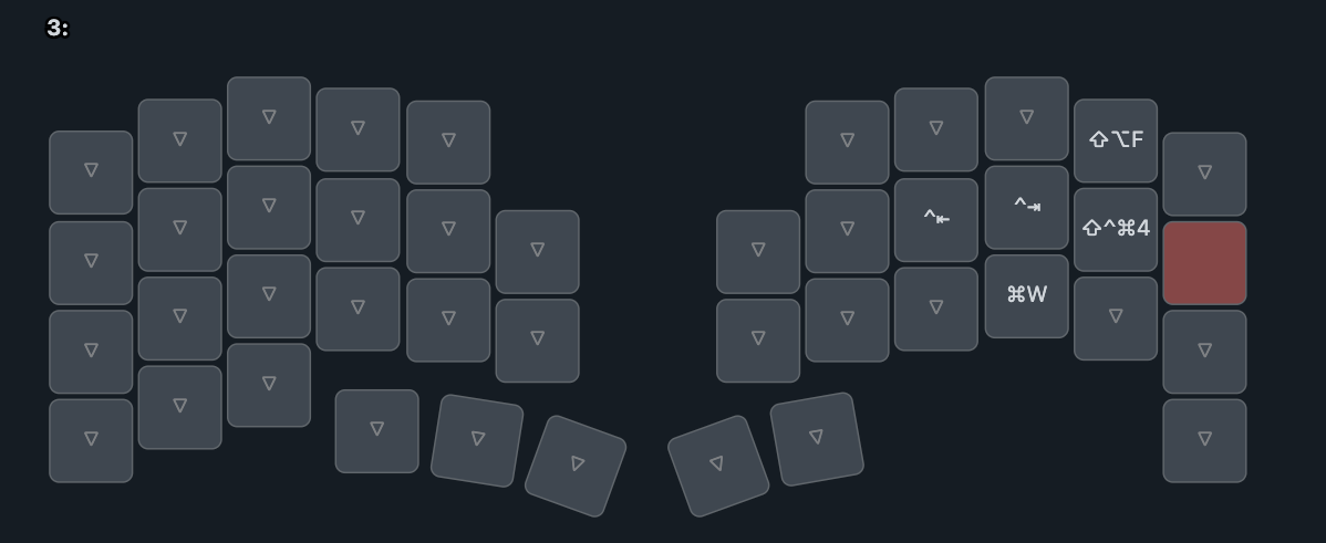 レイヤー3のキーマップ