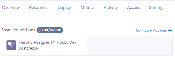 heroku add-ons