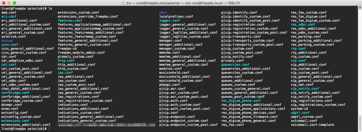 Asterisk設定ファイル群