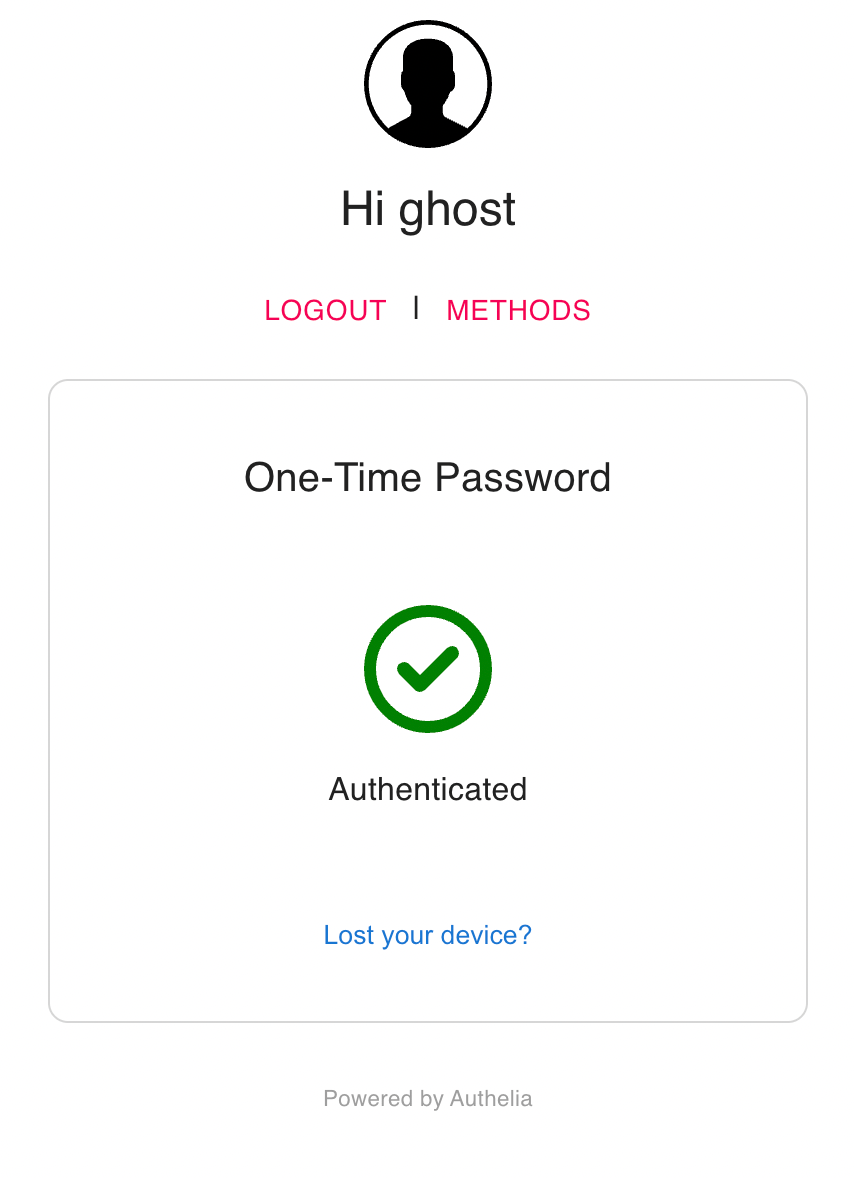 One Time Password passed