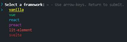 Select a framework