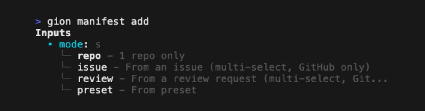 入口の選択（repo/issue/review/preset）