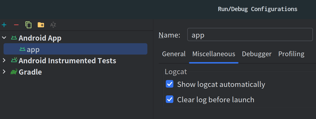 Android StudioでDebugする時に、自動でLogcat起動する