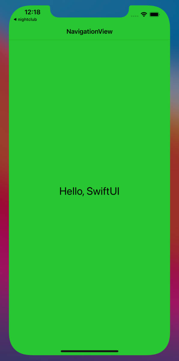 Swift Navigation Background 色 焦る