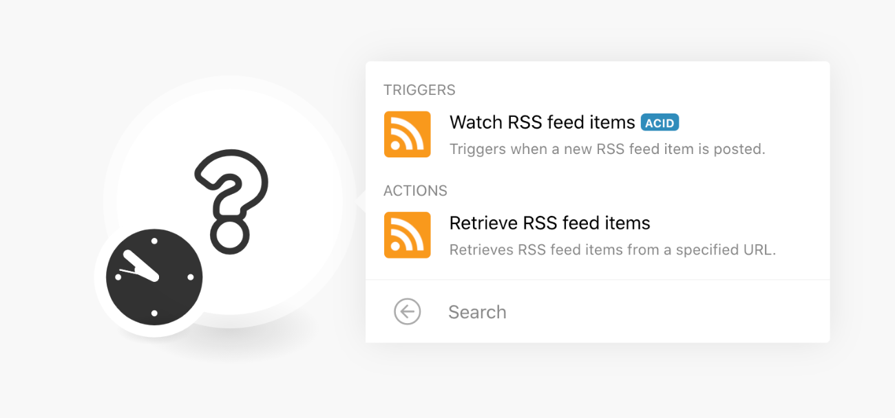 rss trigger/action items