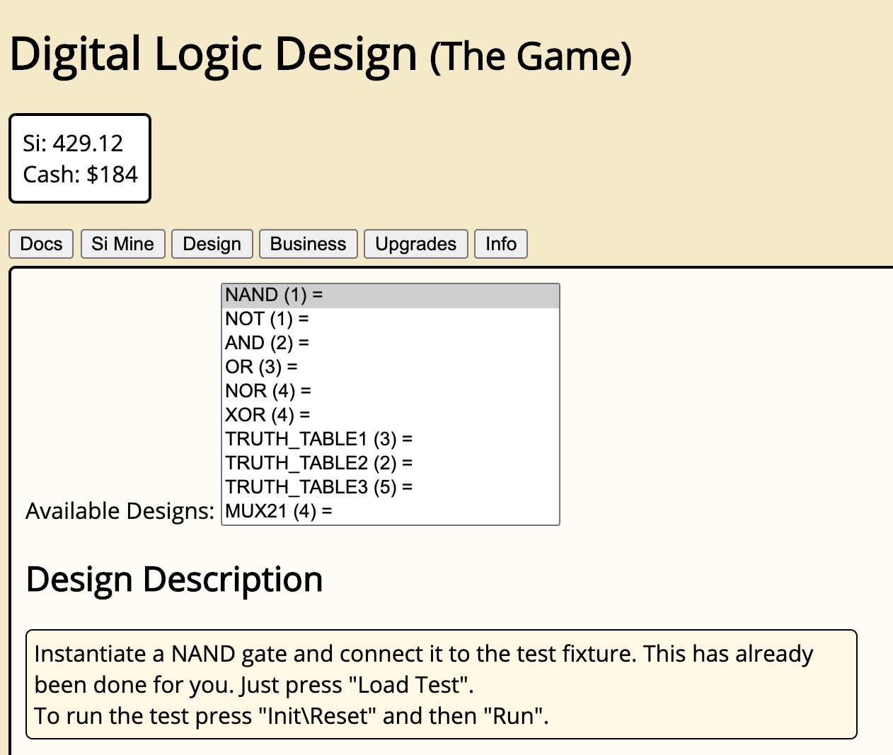 Digital Logic Design (The Game)