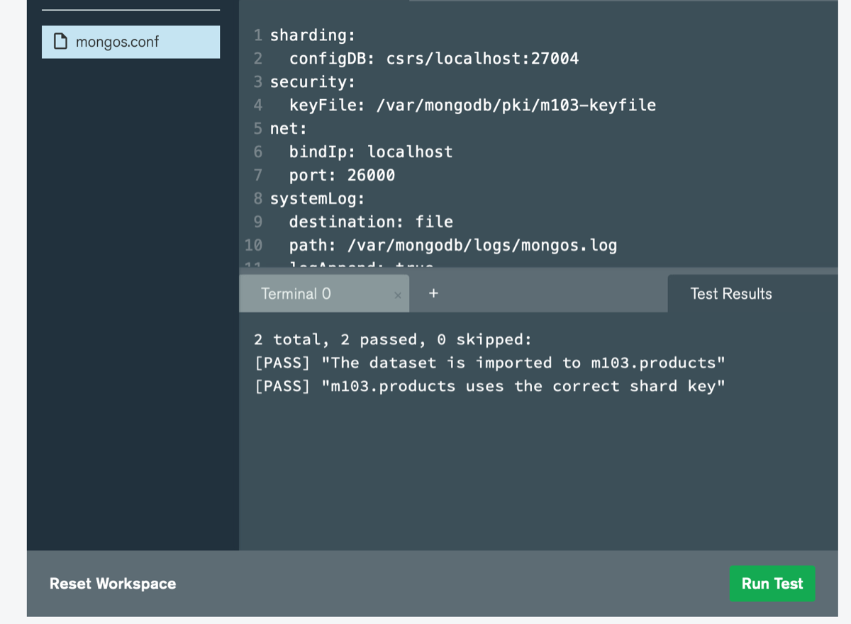 ひとりmongodb University Shardingの章課題