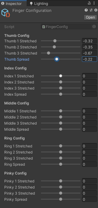 finger config