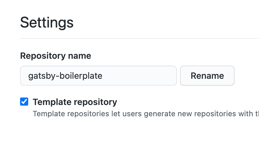 Check Template repository Setting