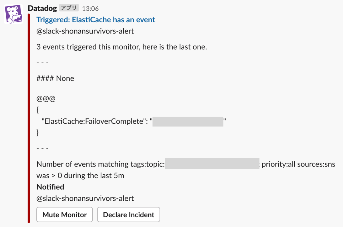 DatadogからのSlack通知