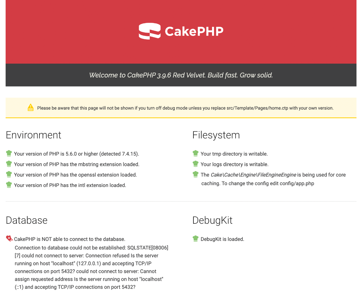 Dockerでcakephp Postgresの開発環境をサクッと作る