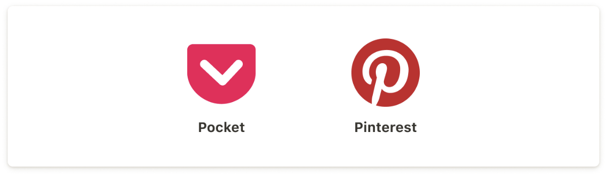 Pocket, Pinterest