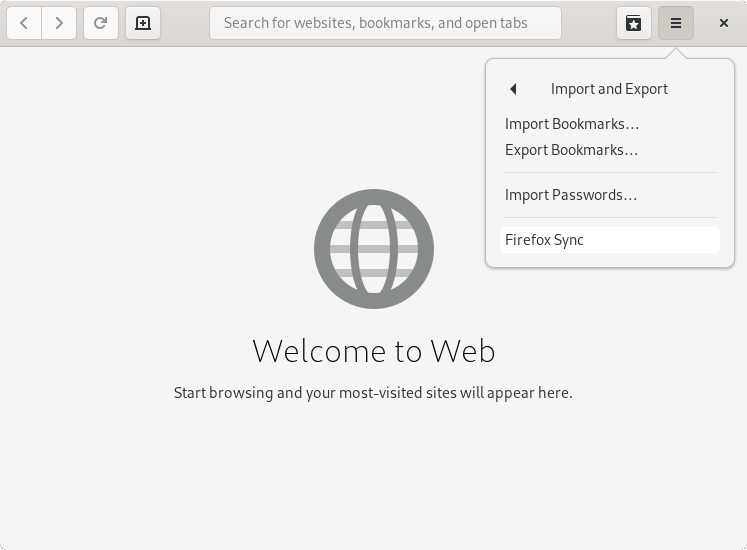 GNOME Web (Epiphany)でFirefox Syncが利用可能に