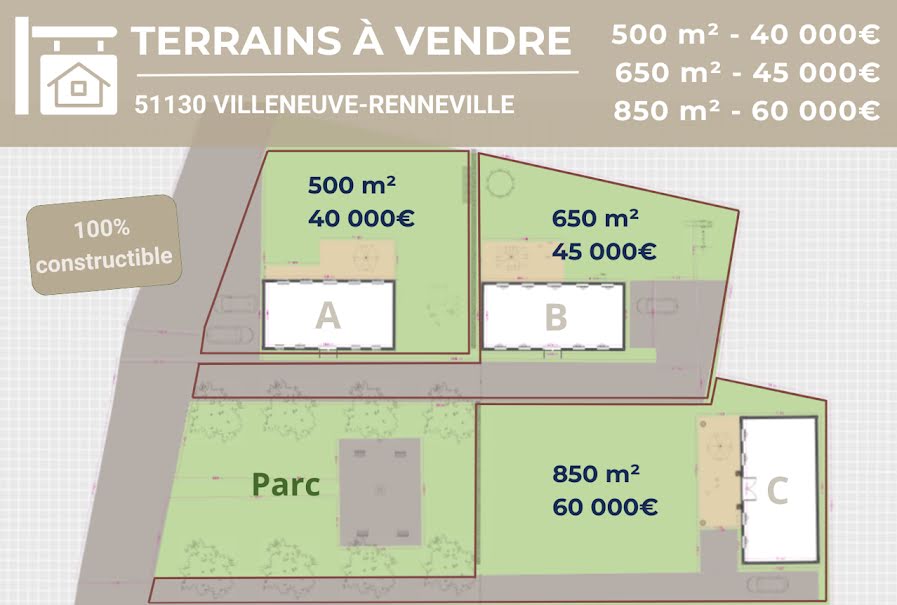 Terrain à bâtir 500 m²