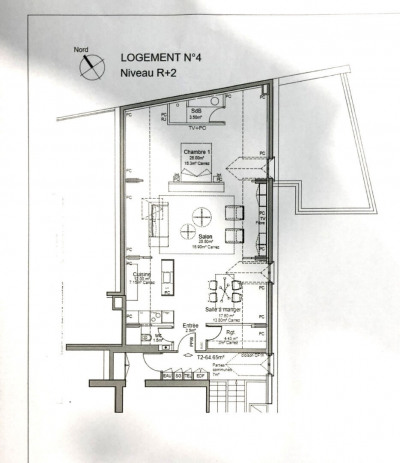 Appartement 1 pièce 65 m²