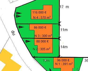 Terrains viabilisés à partir de 300m² 86 000