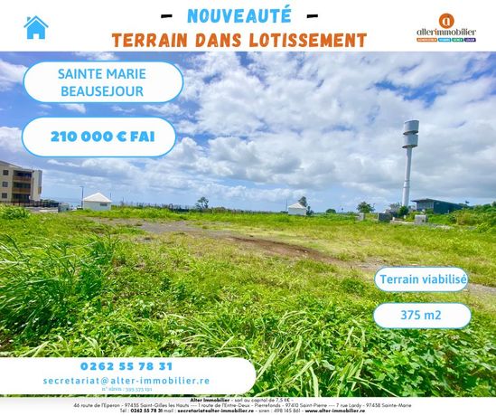 Terrain Vente Sainte-Marie  308m² 210000€