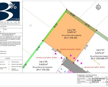 Terrain 695 m² Saint Porchaire