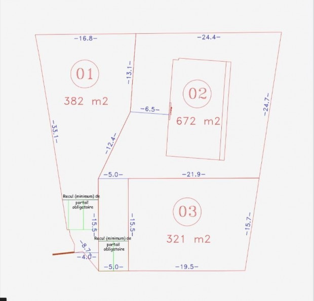 Terrain constructible 382 m²