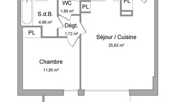 Appartement Location Blagnac 2p 46m² 619€