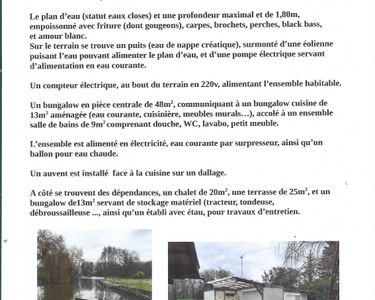 Vente terrain avec Plan d'eau