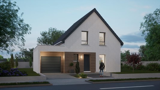 Terrain constructible + maison de 96 m² à Bindernheim 
