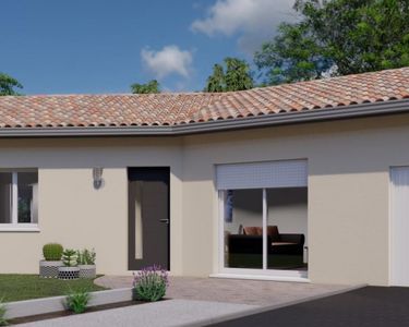 Maison de plain pied en "V" + garage 