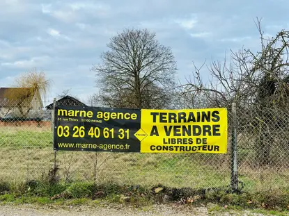 TERRAIN A VENDRE A 13 MIN DE REIMS LA NEUVILETTE