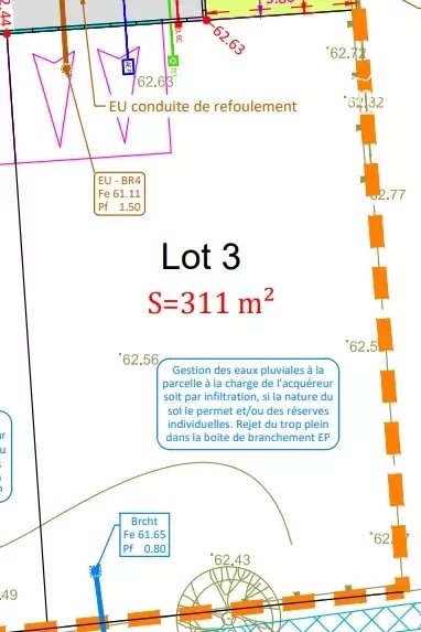 Terrain constructible Guignen - 311 m² 