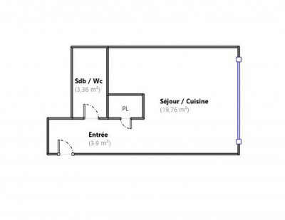 Appartement 1 pièce 27 m² 