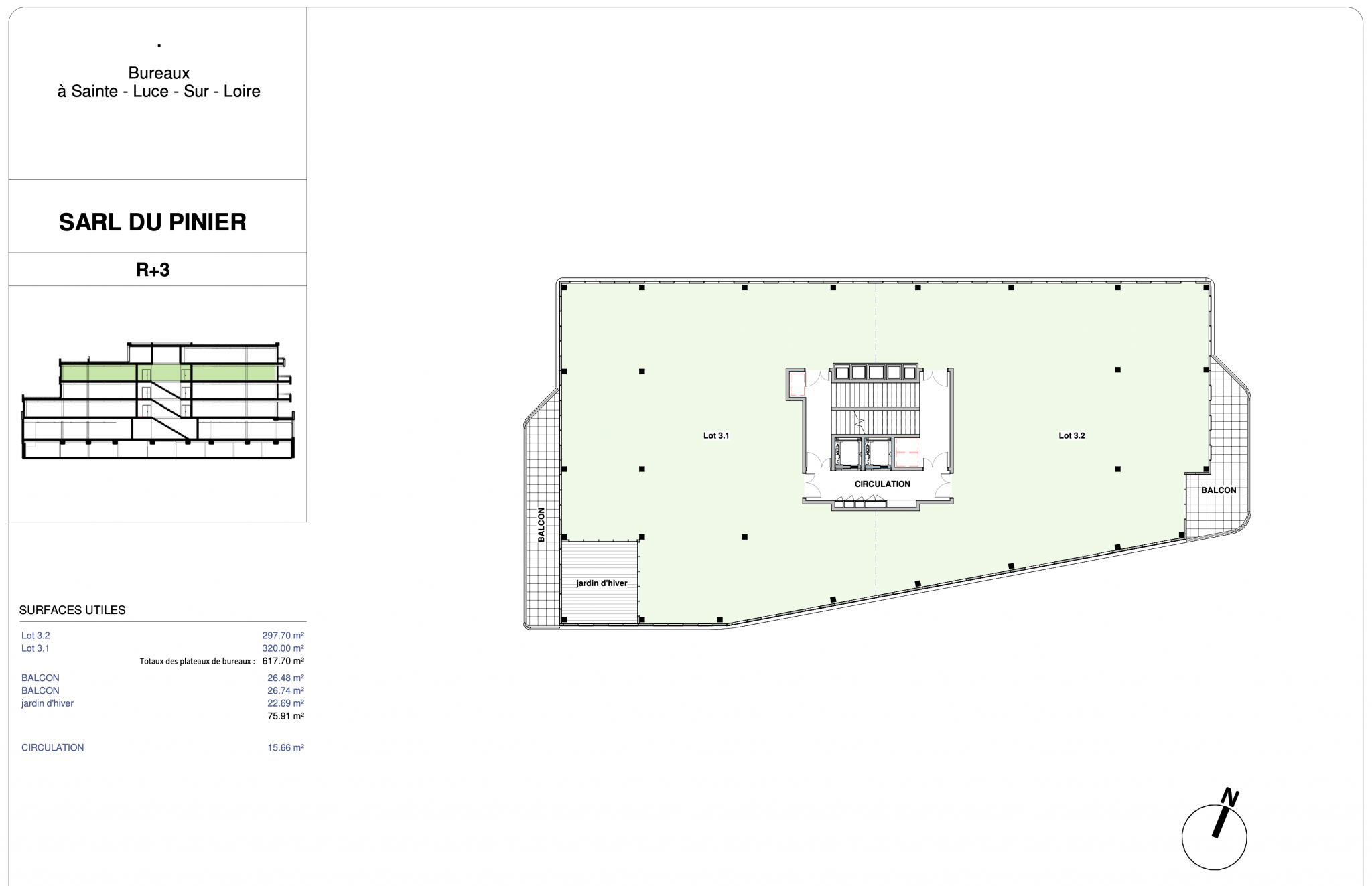 SAINTE LUCE SUR LOIRE - Plateaux de bureaux 1364 m2 