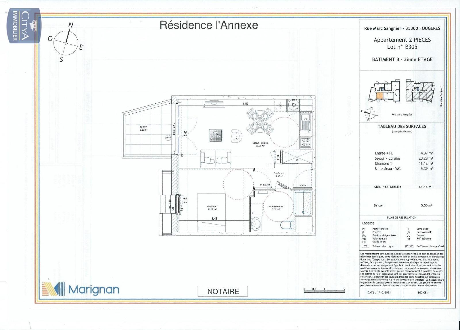 Appartement 2 pièces 41 m²