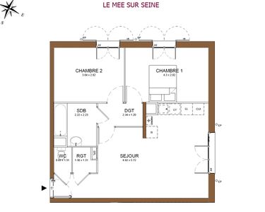 F3 de 60m2 jamais habité + place de parking