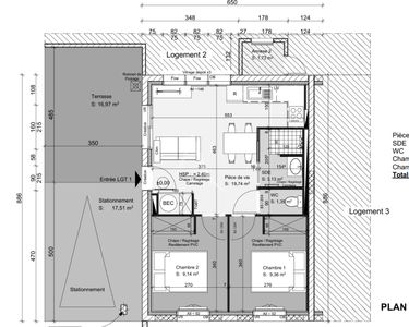 Appartement 3 pièces 43 m²