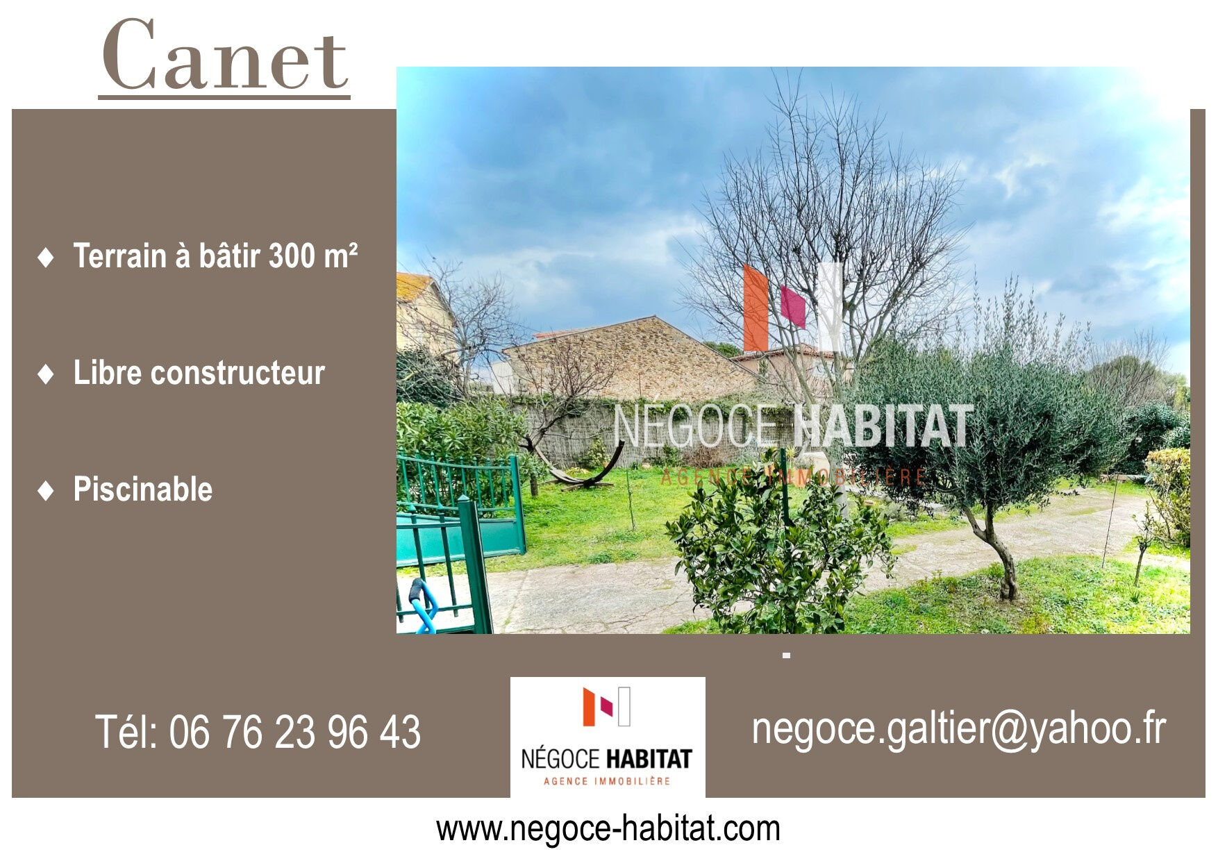 Vente Terrain 300 m² à Canet 110 000 €