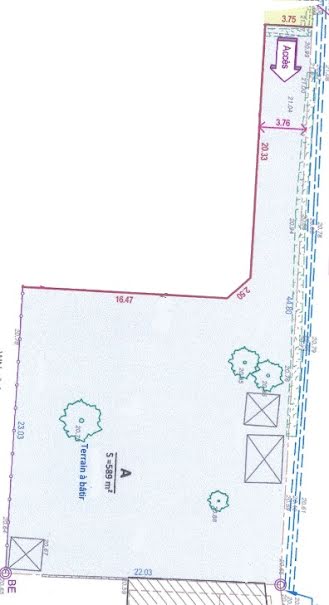 Terrain Vente Vannes  589m² 168000€