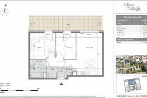 Appartement Type 3 de 53,12m² au rdc Surelevé avec Terrasse.