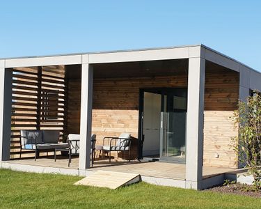 Chalet en bois et terrain en toute propriété sur Domaine résidentiel en Occitanie