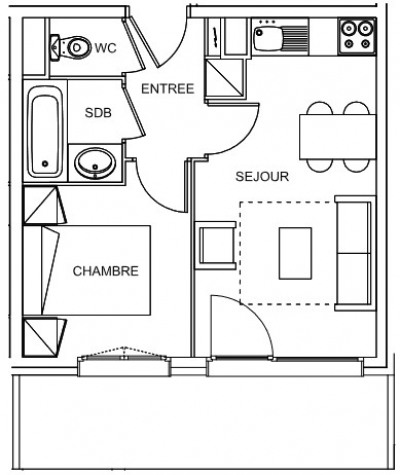 Appartement 2 pièces 28 m²