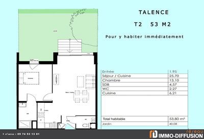 2 Pièces UN JARDIN