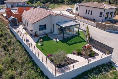 LIGNAN-SUR-ORB - Terrain de 358 m² avec maison neuve plain-pied de 90 m2, Hérault !