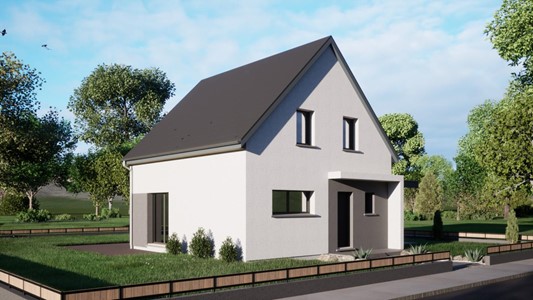 Terrain constructible + maison de 96 m² à Osthouse