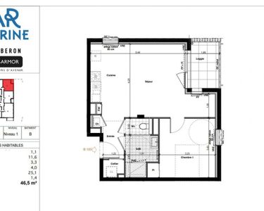 Maison 2 pièces 46 m²