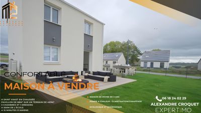 Vends pavillon - 87.1m² - 4 pièces, 3 chambres - Saint-Vaast-en-Chaussée 80310 