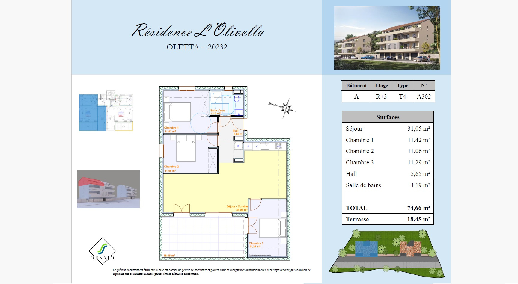 OLETTA - T4 de 74.66m2 avec terrasse